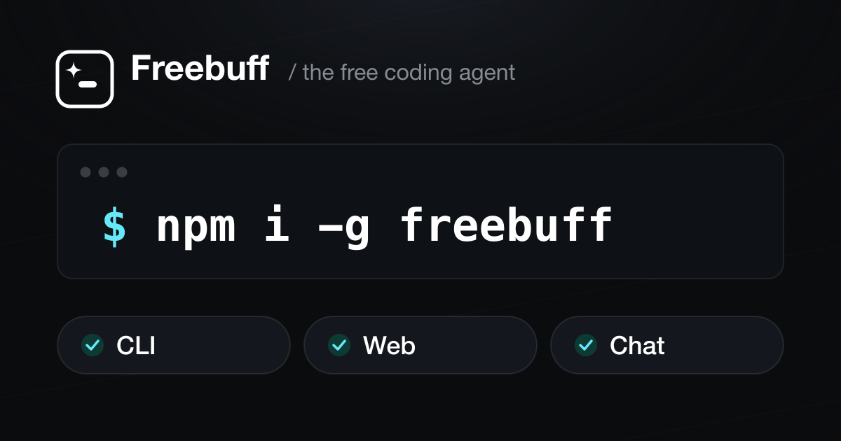 Undangan dari Fat'hah Noor Prawita untuk mencoba Freebuff, platform AI coding agent yang gratis tanpa langganan atau kartu kredit.