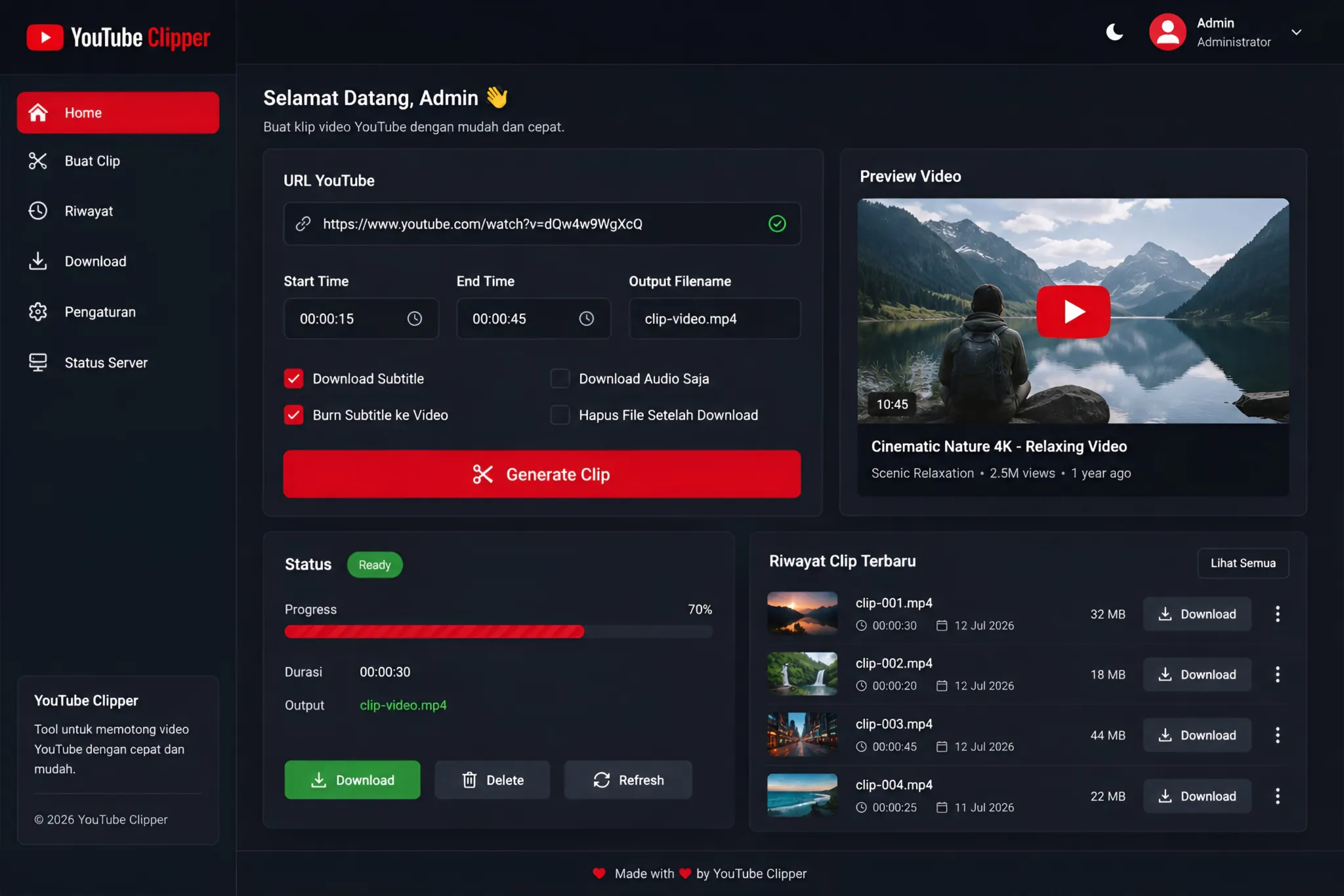 Rayden memperkenalkan tools YouTube Clipper gratis yang memungkinkan pengguna memotong video YouTube dengan mudah hanya dengan menempelkan link dan mengatur waktu mulai serta selesai.