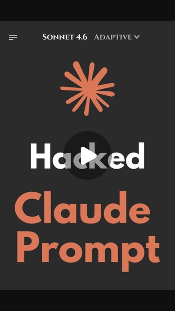Video Instagram dari @krish.prompts yang mengklaim membagikan 'hacked prompt' untuk Claude AI.