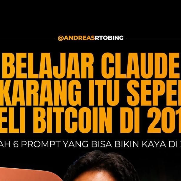 Andreas Reynaldo Tobing berbagi 6 ide prompt untuk mulai belajar menggunakan Claude AI secara efektif sebagai career strategist, mentor, validator ide bisnis, dan lainnya.